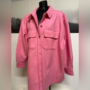 Women's Pink oversized Shacket